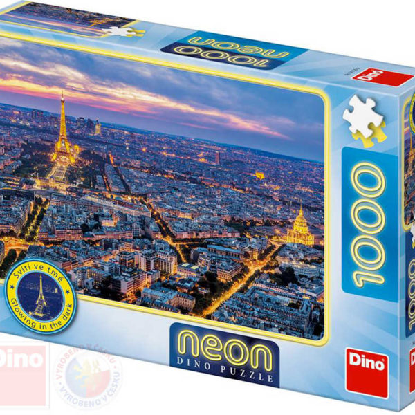 DINO Puzzle Paříž neon XL 66x47cm skládačka 1000 dílků svítící