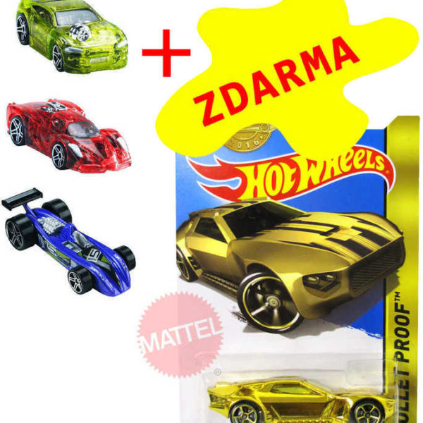 MATTEL Hot Wheels AKCE 3 auta angličáky + zlatý angličák navíc ZDARMA!