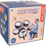 Dětská bicí souprava bubny set 5ks se stoličkou plast v krabici