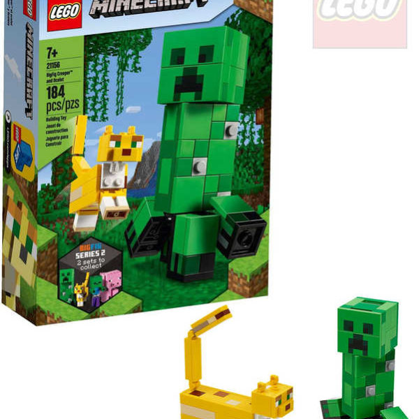 LEGO MINECRAFT Velká figurka Creeper a Ocelot 21156 STAVEBNICE