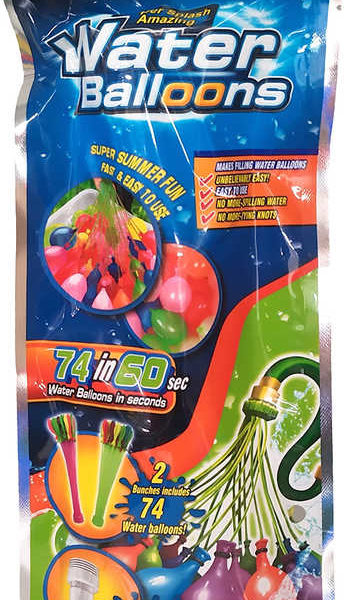 Balónky malé vodní bomby set 74ks 2 svazky barevné v sáčku