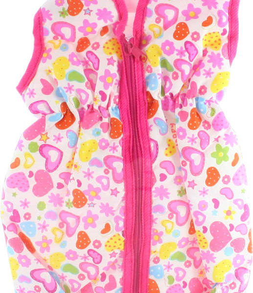 Vak spací 27x51cm pro panenku miminko růžový se srdíčky na zip