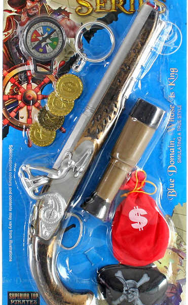 Soupava pirátská bambitka s dalekohledem a doplňky na kartě plast