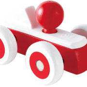 HAPE DŘEVO Baby roadster mini červené autíčko s řidičem pro miminko
