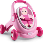 SMOBY Baby Walker Minikiss 3v1 chodítko kočárek sedačka pro panenku růžová