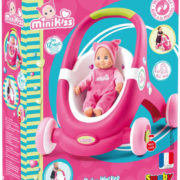 SMOBY Baby Walker Minikiss 3v1 chodítko kočárek sedačka pro panenku růžová