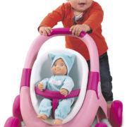 SMOBY Baby Walker Minikiss 3v1 chodítko kočárek sedačka pro panenku růžová
