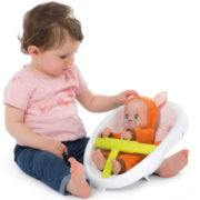 SMOBY Baby Walker Minikiss 3v1 chodítko kočárek sedačka pro panenku hnědá