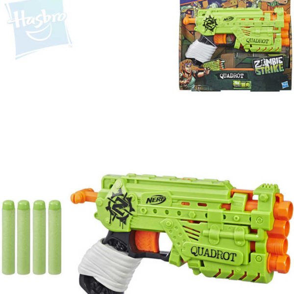 HASBRO NERF Zombie Strike Quadrot set blaster + 4 šipky plast