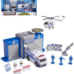 Teamsterz policejní stanice herní set s figurkami a helikoptérou kov v krabici