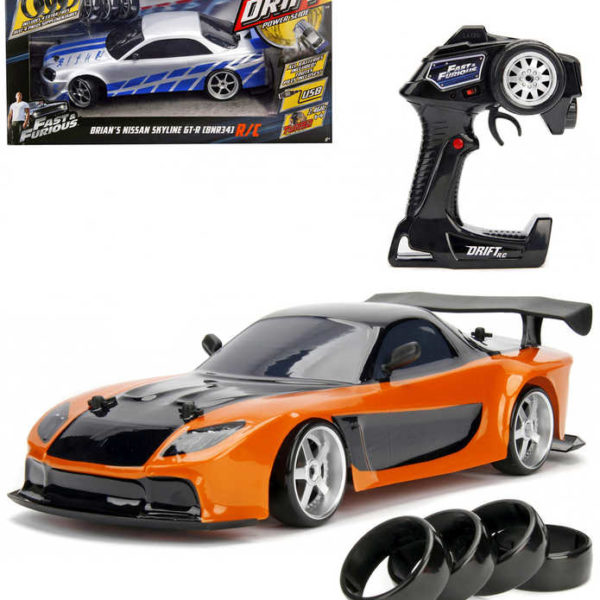 JADA RC Auto Mazda RX-7 1:10 Rychle a zběsile na vysílačku 2,4GHz na baterie