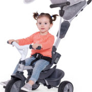 SMOBY Baby tříkolka šlapací Baby Driver Comfort šlapadalo s vodící tyčí a stříškou