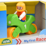 LENA My First Racers baby set motorka závodní + figurka plast pro miminko