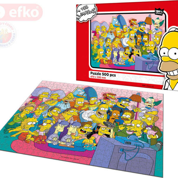 EFKO Puzzle The Simpsons TV mánie skládačka 47x33cm 500 dílků set s plakátem