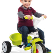 SMOBY Tříkolka Baby Balade 2 s vodící tyčí a stříškou zelená 3v1 šlapadlo s košíkem