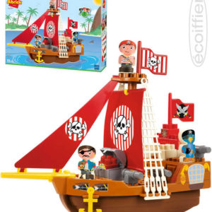 ECOIFFIER Baby Abrick loď pirátská herní set se 2 figurkami plast pro miminko