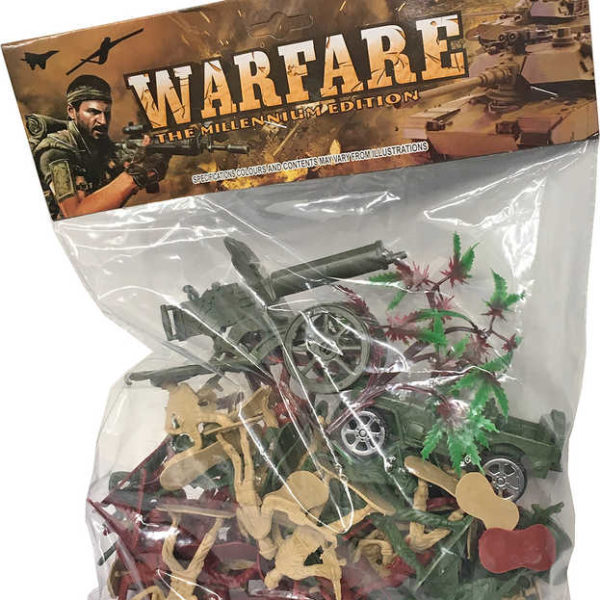 Herní set akční figurky vojáci s vojenskou technikou a vegetací plast