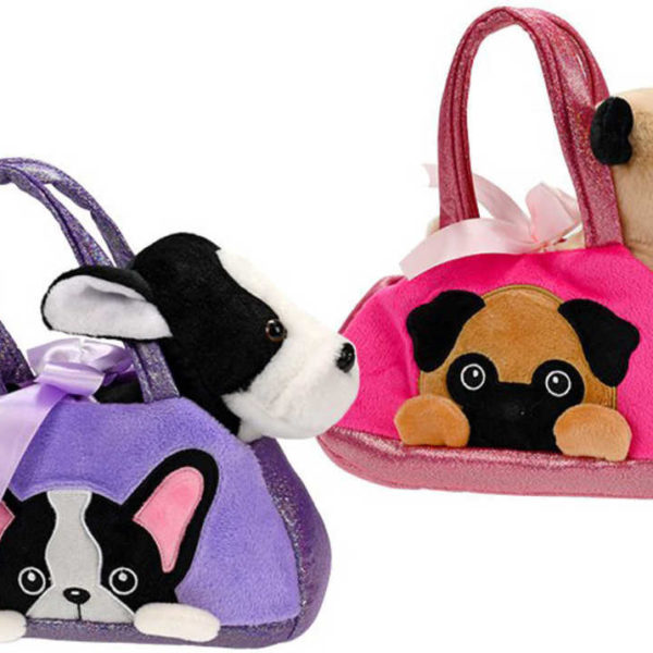 PLYŠ Set pejsek 19cm v tašce 2 barvy *PLYŠOVÉ HRAČKY*