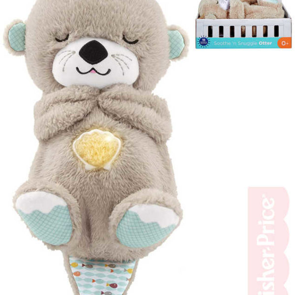 FISHER PRICE PLYŠ Baby usínáček podřimující vydra na baterie Světlo Zvuk pro miminko