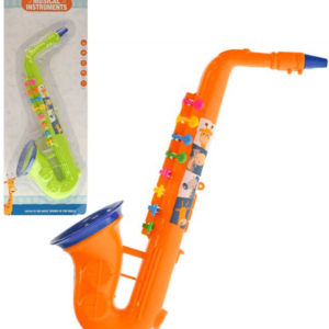 Saxofon dětský plastový 37cm 2 barvy v sáčku *HUDEBNÍ NÁSTROJE*