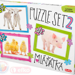 EFKO Puzzle 3v1 Mláďátka domácí zvířátka skládačka foto 30x21cm