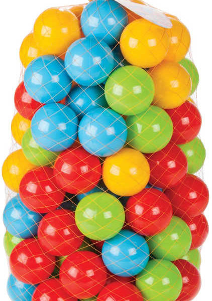 Baby lehké míčky barevné plastové 9cm set 100ks do hracího koutku do bazénku