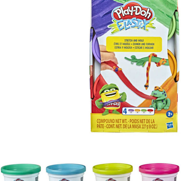 HASBRO PLAY-DOH Baby modelína Elastix set 4 kelímky 2 druhy