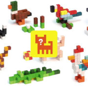 CUBIKA DŘEVO Pixel Utajené zvířátko různé druhy 64 dílků 3D STAVEBNICE