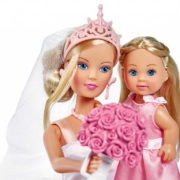 SIMBA Svatební den set panenka Steffi nevěsta + Evi družička s doplňky