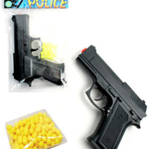 Pistole kuličkovka 13cm policejní revolver na kuličky set s náboji plast