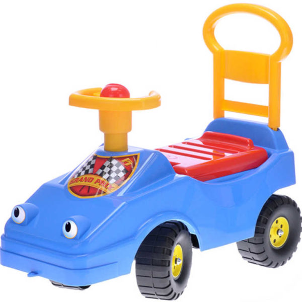 MAD Baby odrážedlo auto modré s klaksonem 54cm odstrkovadlo s očima