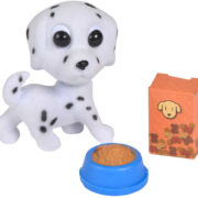 SIMBA Pejsek s kývací hlavou 7cm herní set s miskou a hračkou 3 druhy