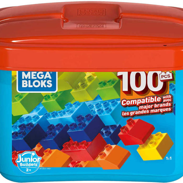 MEGA BLOKS Baby kostky plastové Junior box set 100ks STAVEBNICE