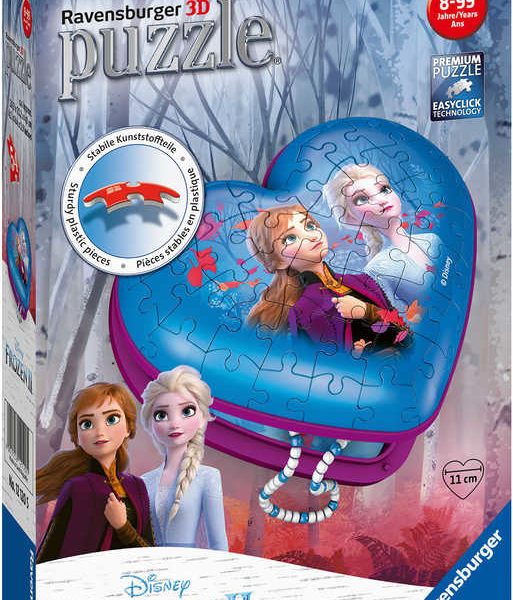 RAVENSBURGER Puzzle 3D Ledové Království (Frozen) šperkovnice srdce plast