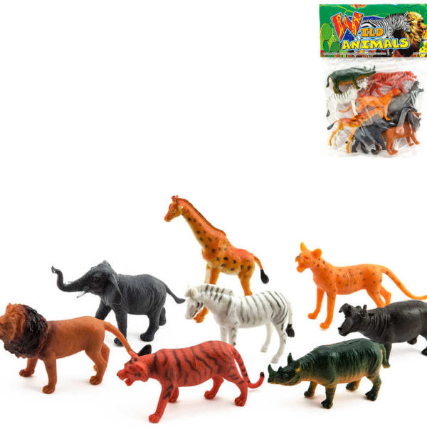 Zvířátka africká safari ZOO plastové figurky set 8ks v sáčku