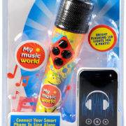 Mikrofon dětský s melodiemi 20cm na baterie LED Světlo Zvuk plast