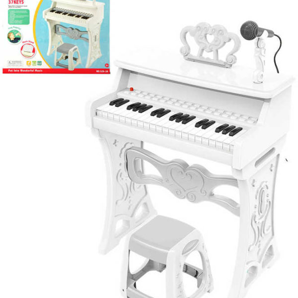 Piano elektronické 37 kláves set se stoličkou a doplňky na baterie mp3 USB Zvuk