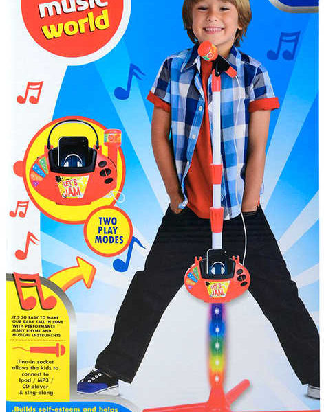 Mikrofon dětský stojanový na baterie MP3 / IPOD / Přehrávač Světlo Zvuk