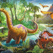 TREFL PUZZLE Dinosauři na cestách skládačka 33x22cm 60 dílků