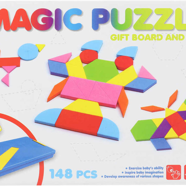 Tangramy magnetické soft pěnová puzzle skládačka 148 dílků