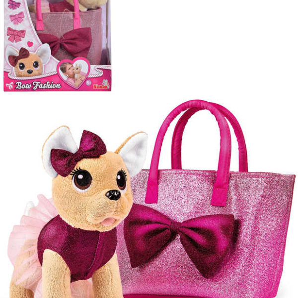 SIMBA Chi Chi Love Čivava Bow Fashion herní set pejsek plyšový v oblečku s taškou