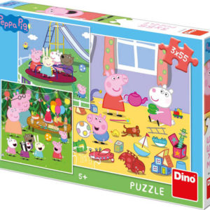 DINO Puzzle Peppa Pig na prázdninách 3x55 dílků 18x18cm skládačka v krabici