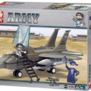 SLUBAN Stavebnice ARMY Stíhačka F15 set 142 dílků + figurka 3ks plast