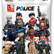 SLUBAN POLICE Mini figurka policista 12 druhů set s doplňky ke stavebnici plast