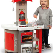 SMOBY Kuchyňka dětská TEFAL skládací červená s doplňky na baterie Zvuk