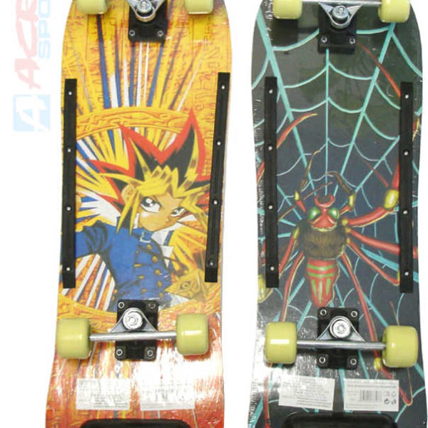 ACRA Skateboard barevný dětský 77x25cm dřevěná deska s grafikou 2 druhy