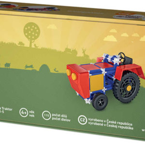 VISTA SEVA Traktor plastová STAVEBNICE 115 dílků v krabici