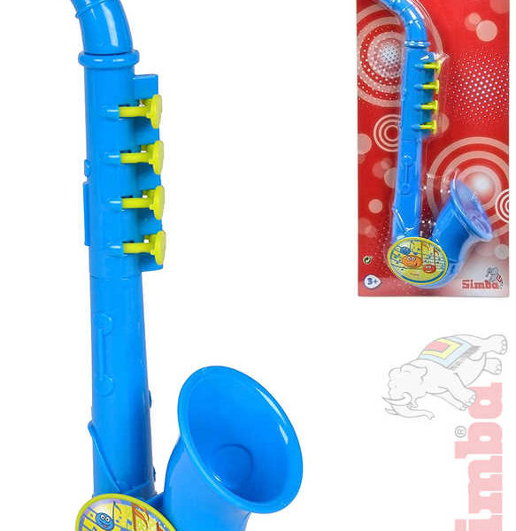 SIMBA Saxofon dětský 26cm modrý na kartě *HUDEBNÍ NÁSTROJE*