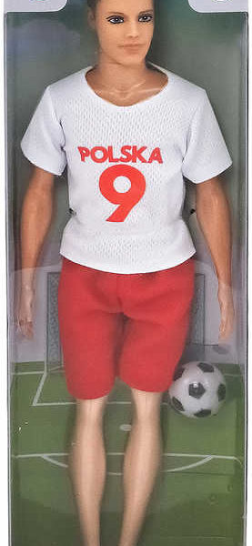 Panenka Defa panák fotbalista 30cm v dresu Polsko set hráč s míčem v krabičce