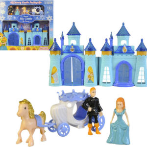 Herní set hrad ledové království s figurkami a kočárem na baterie Světlo Zvuk